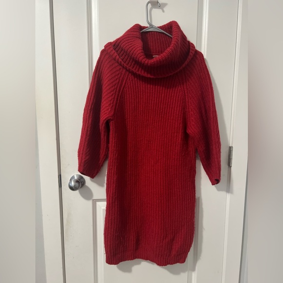 Red Gap Sweater Dress - Picture 2 of 6